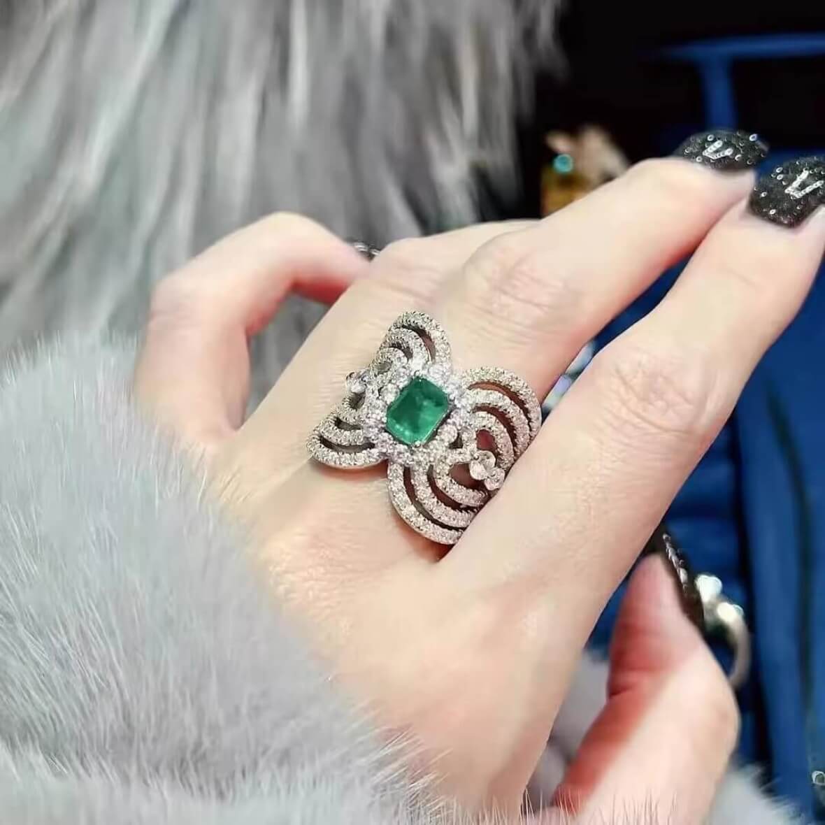 Emerald Stone Green Ring