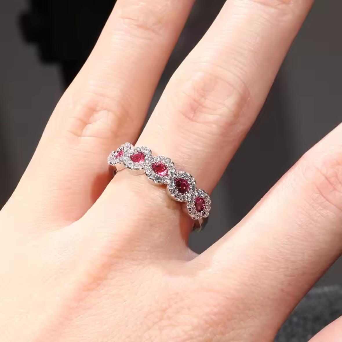 Ruby Ring With Zircon