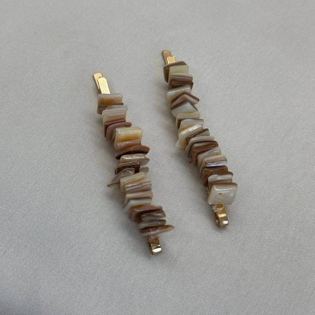 Natural Stoned Hair Pin Pack of 2