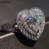 Diamond Zirconia Heart Shape Ring