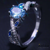 Water Blue Crystal Ring