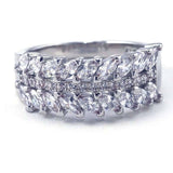 Wheat Shaped Zircon Diamond Leaf Ring
