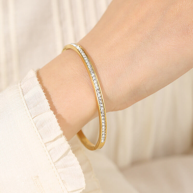 Gold Plated Zircon Bangles