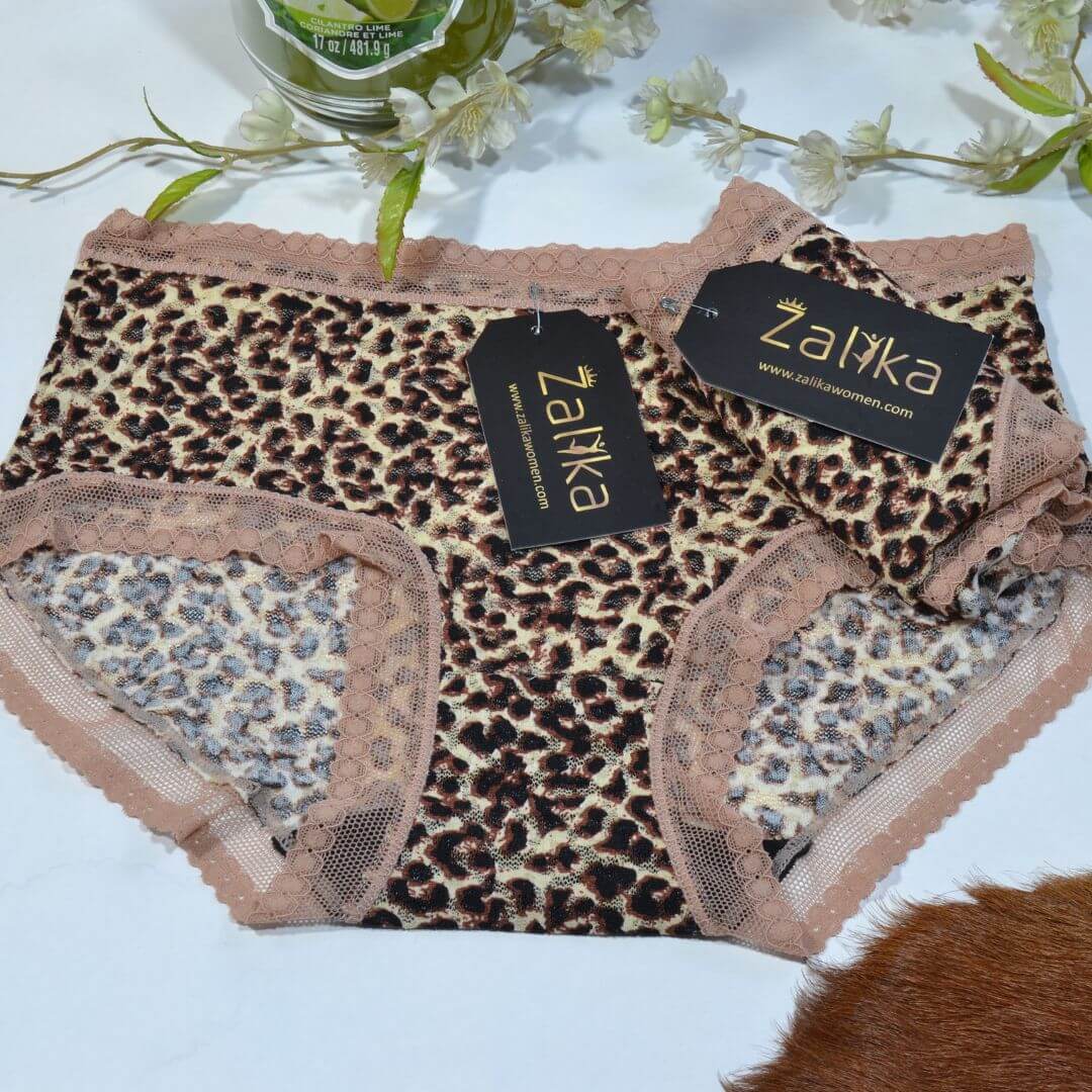 Cheeta Design full net Pantie lace trim