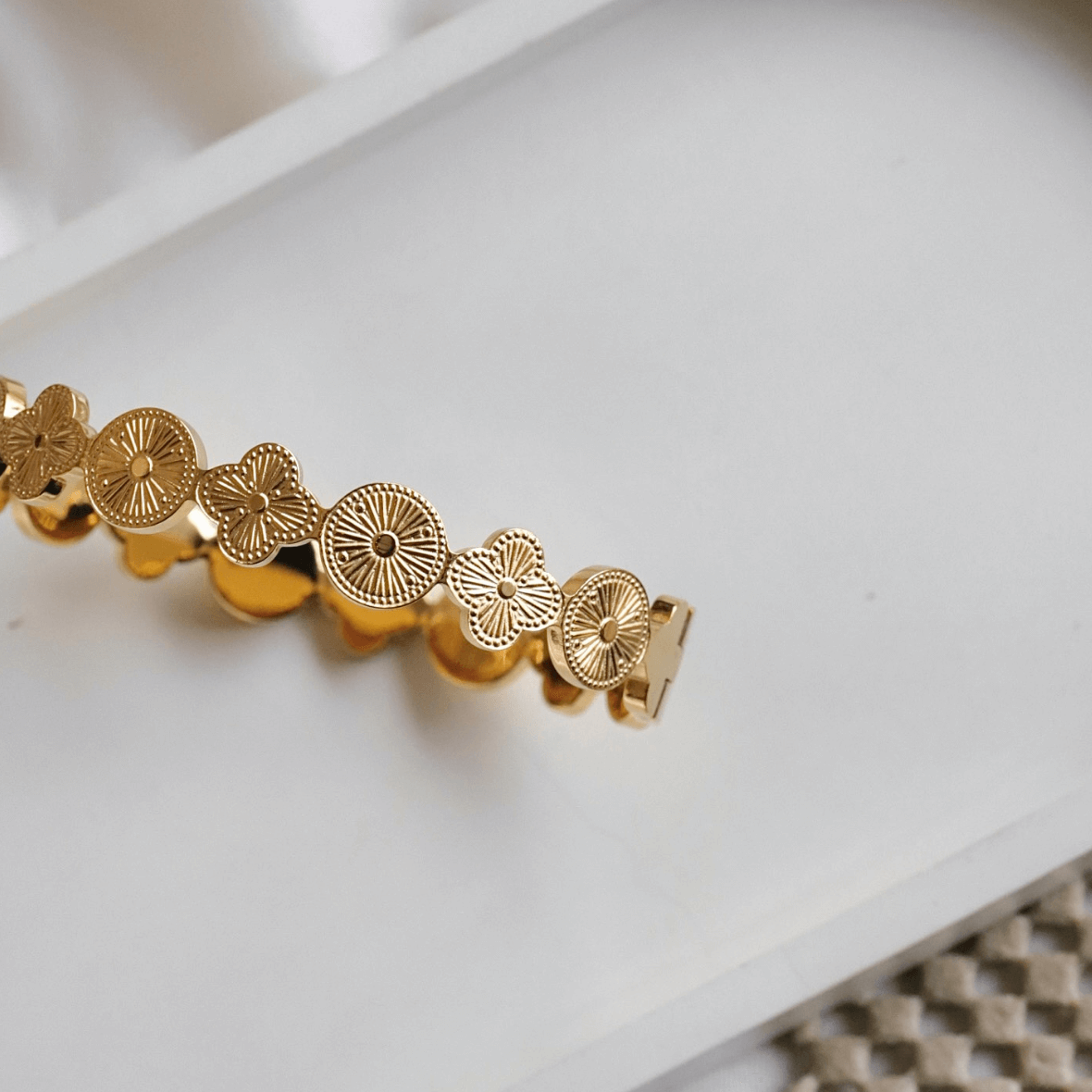 Stainless Steel Leaf Bangle