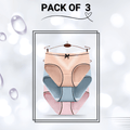 Polyester Bow Panties Pack Of 3  ( Pink , Skin , Sky blue)