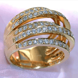 18K Gold Plating White Zircon Ring
