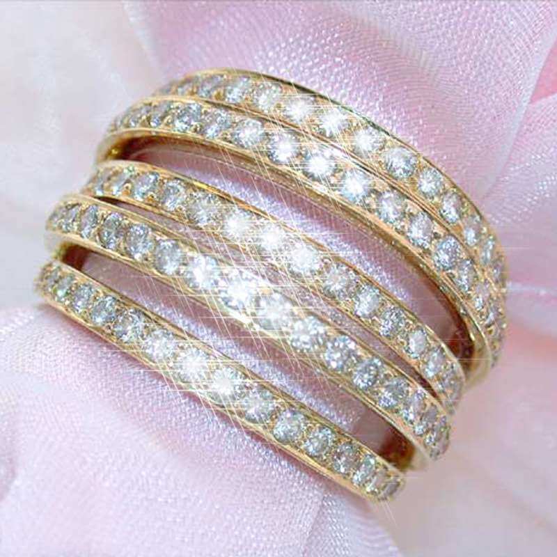 18K Gold Plating White Zircon Ring
