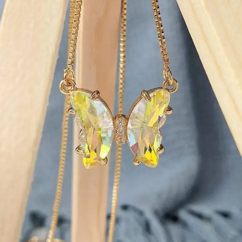18k gold plated Butterfly clavicle necklace
