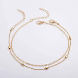 2 pc Chain Suit Bead Chain Anklet