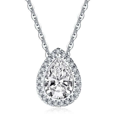 Silver Plated White Diamond Necklace
