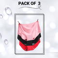 Seamless Panties Pack Of 3  (Red, Black, Pink)