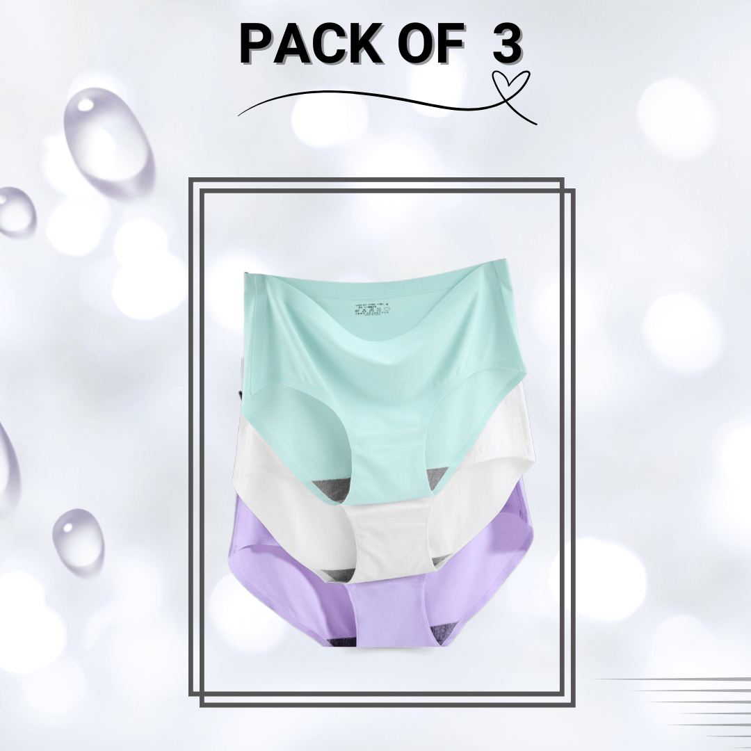 Seamless Panties Pack Of 3  (White, Purple, Light green)