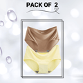 Seamless Panties Pack Of 2  (Yellow, Pinkish brown)