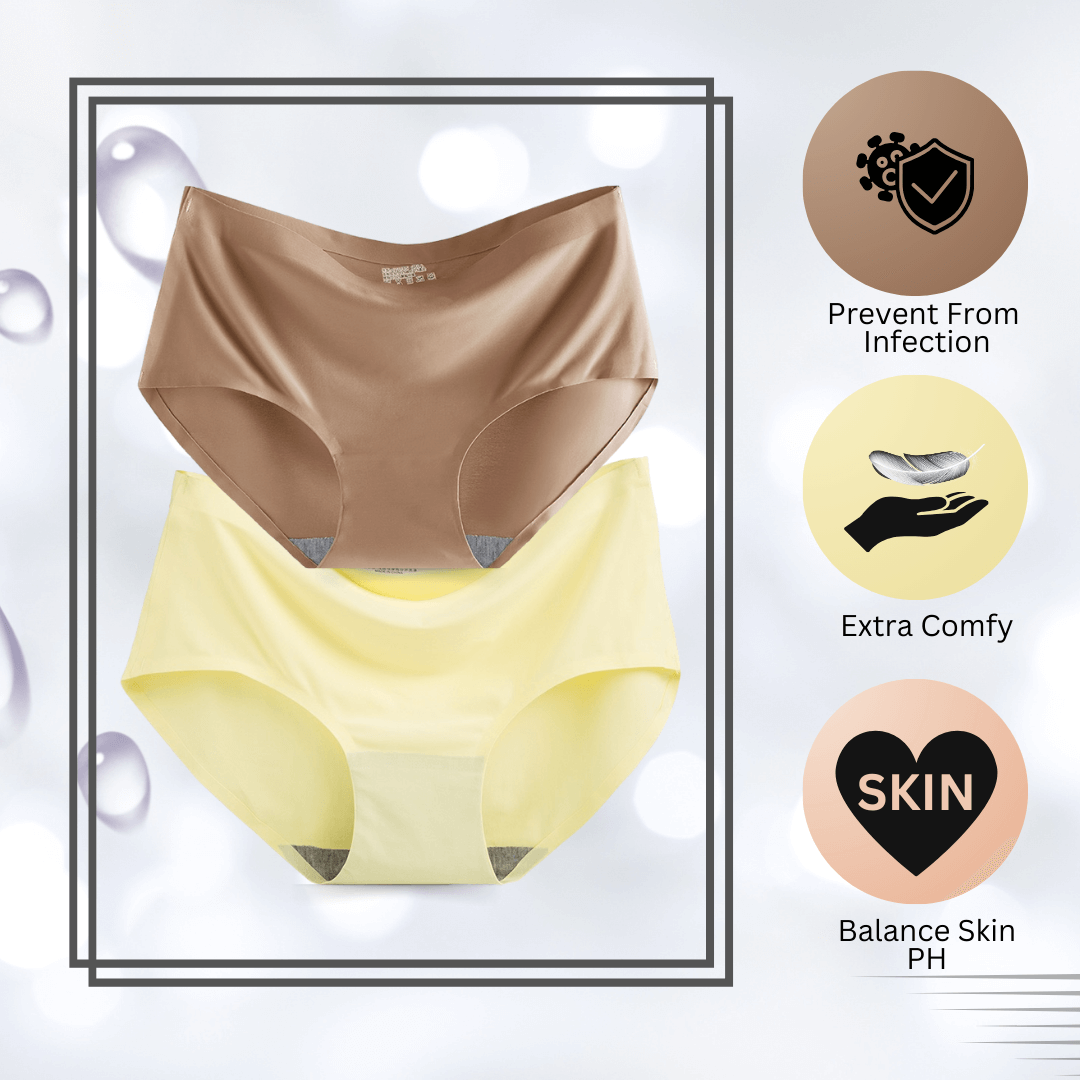 Seamless Panties Pack Of 2  (Yellow, Pinkish brown)