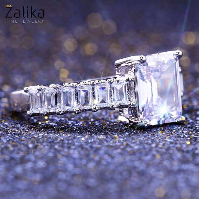 Square Cubic Zirconia Rings