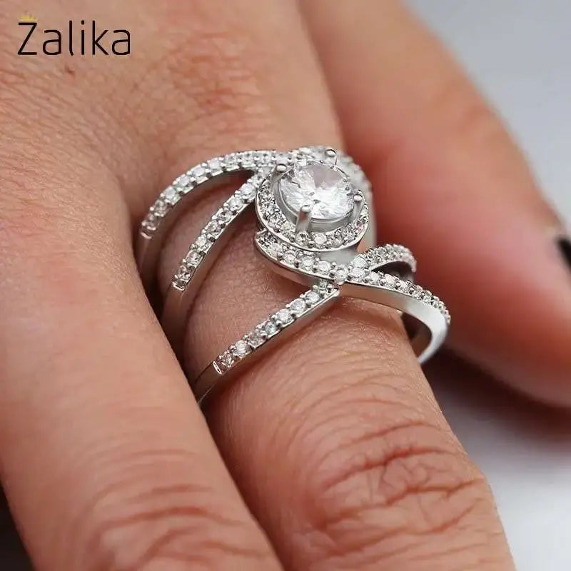 Sparkly Anillos 925 Silver Plated Ring