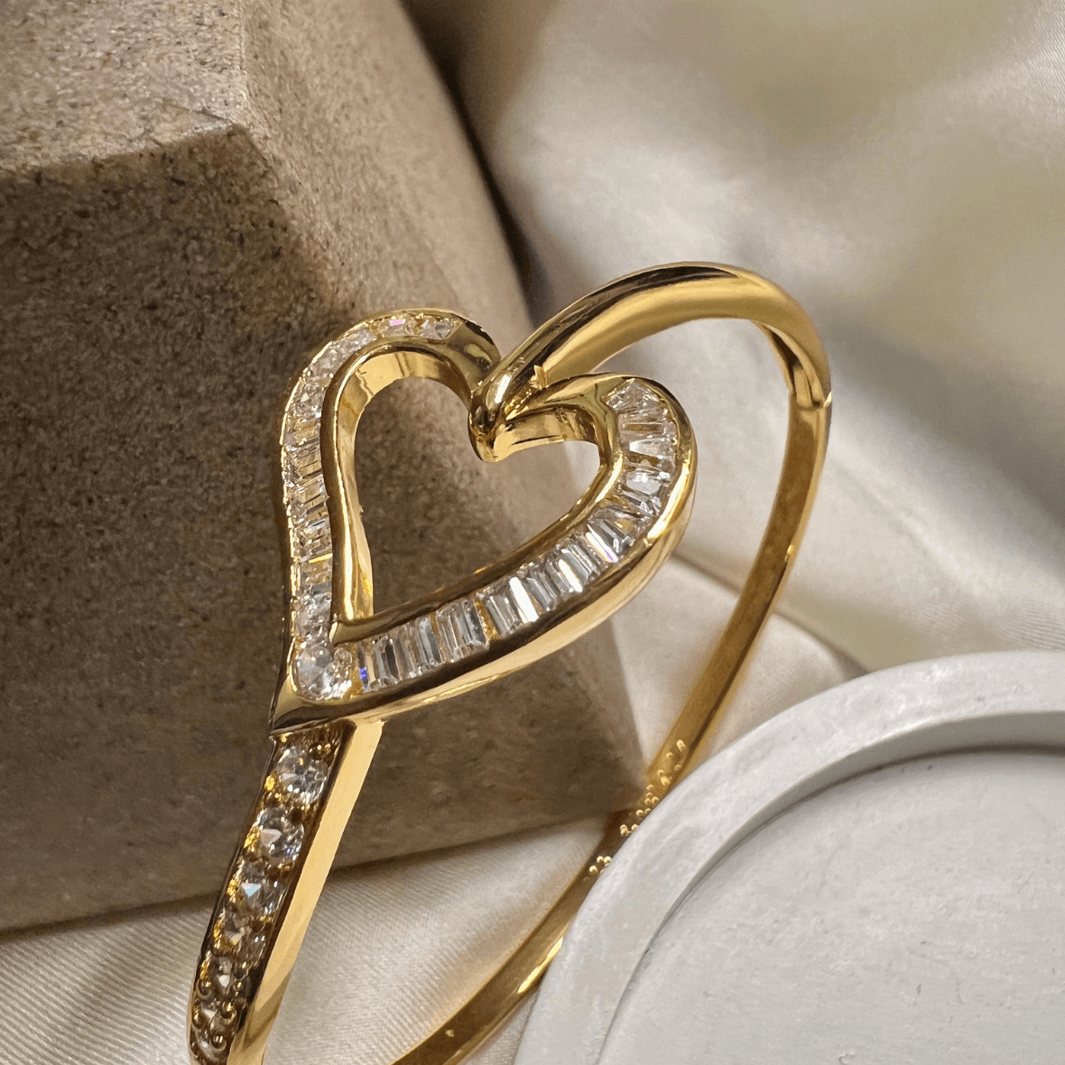 Heart Diamond Bangle