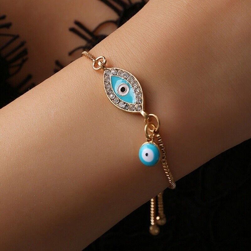Sky Blue Evil Eye Charm Bracelet
