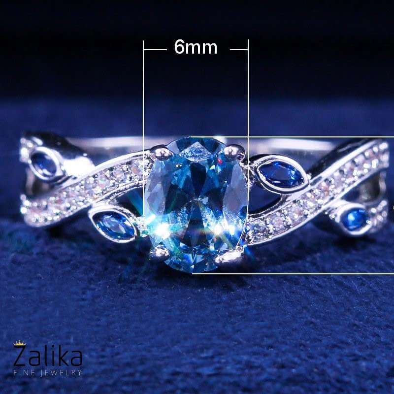 Water Blue Crystal Ring