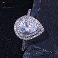 Pear shape zircon ring