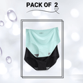 Seamless Panties Pack Of 2 (Large){Black, Light Sea Green}