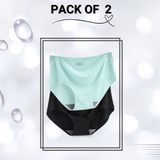 Seamless Panties Pack Of 2 (Large){Black, Light Sea Green}