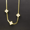 Frosted clover necklace