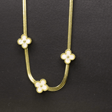 Frosted clover necklace