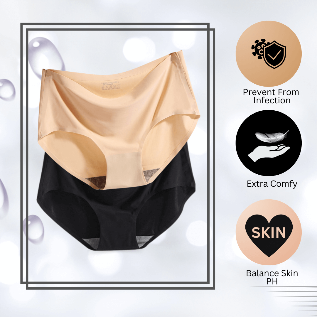 Seamless Panties Pack Of 2 - Medium (Black , Pinkish brown)