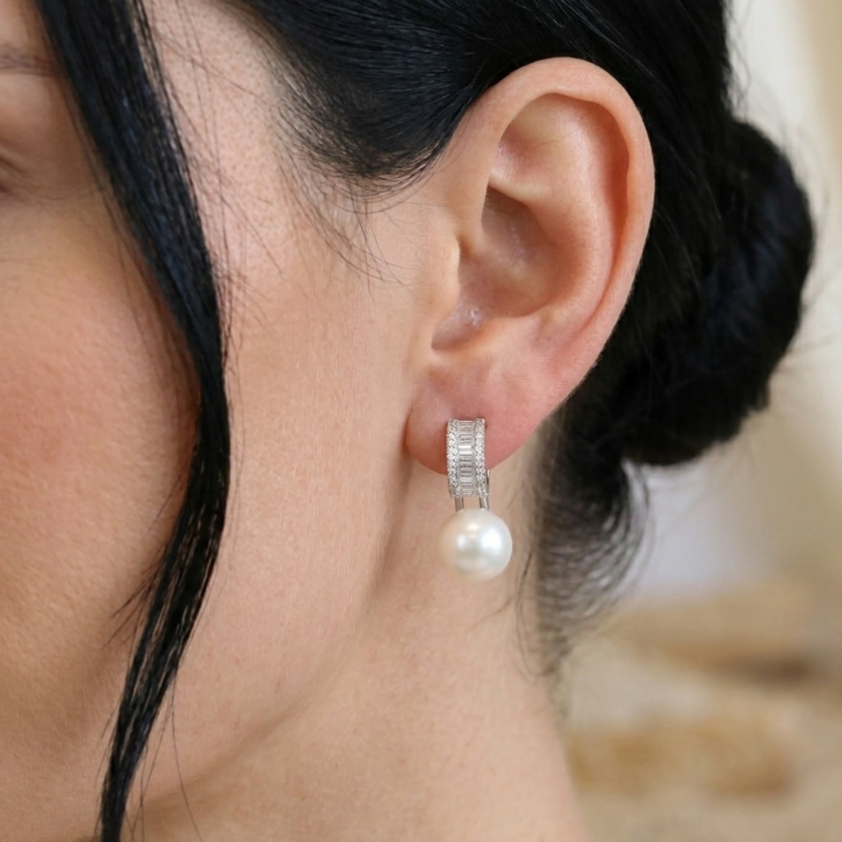 Pearl Zircon Earrings