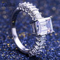 Square Cubic Zirconia Rings