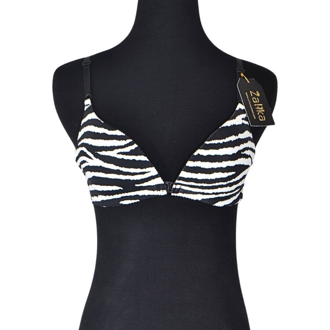 Front open zebra line Bra