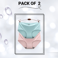 Seamless Ice Silk Panties Pack of 2 - Large (Pink, Light Sea Green)