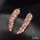 Cubic Leaf Earring