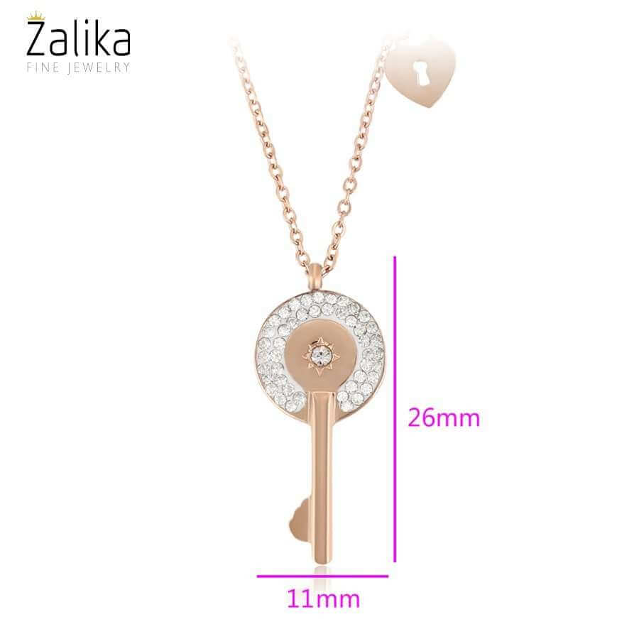 Rose Gold Color Key Locket