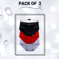 Seamless Ice Silk panties Pack of 3 (Red, Black, Purple)