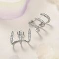 Silver Color Claw Stud Earrings
