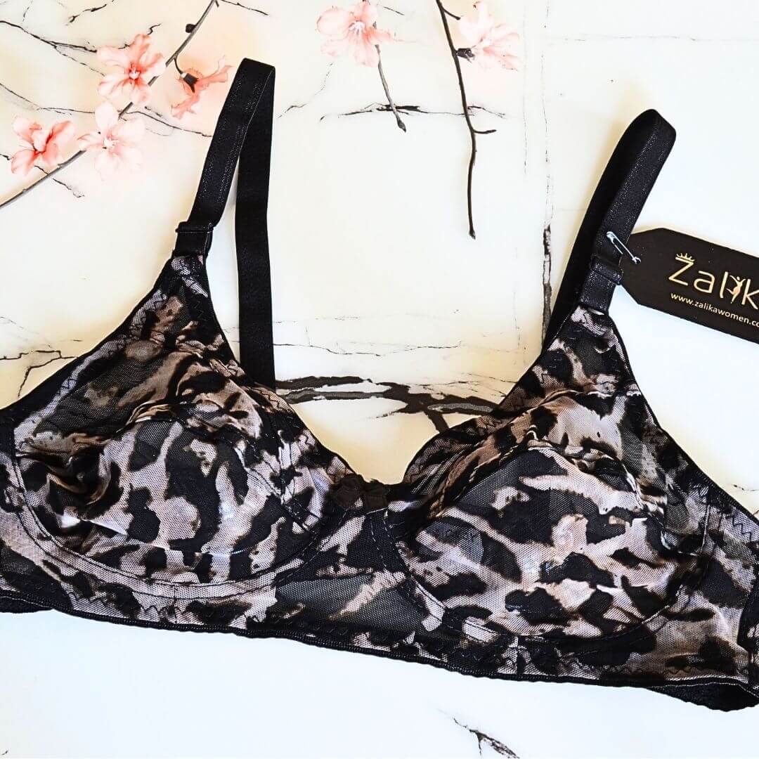 Gray Full net non padded Bra high quality