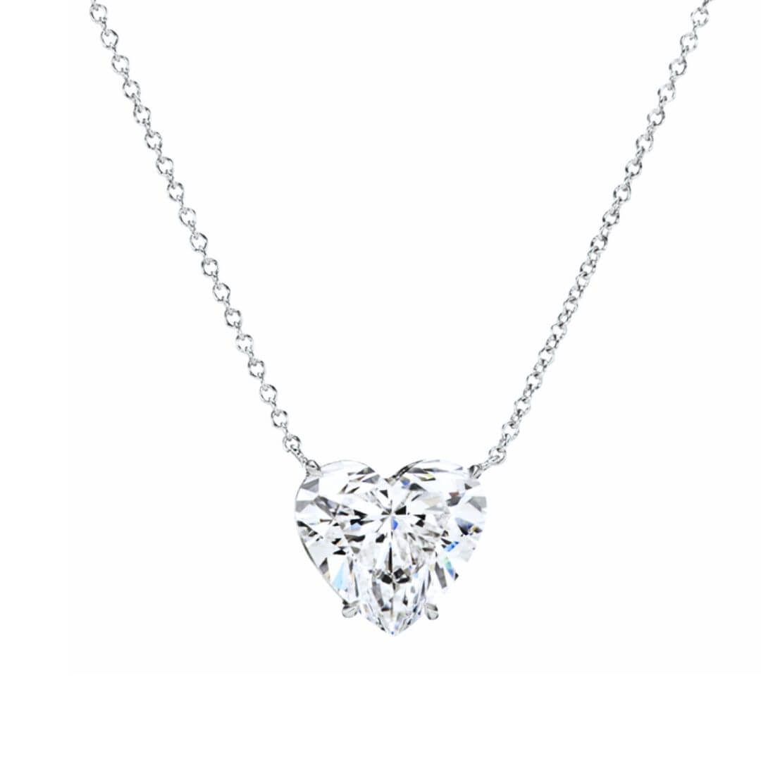 Pure Natural Heart Crystal CZ Necklace