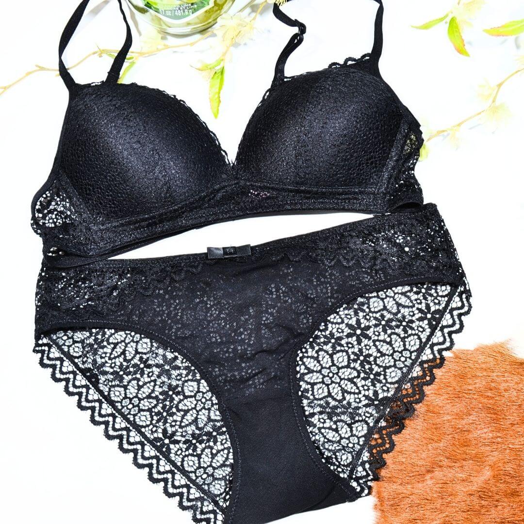 Imported light padded net Bra set