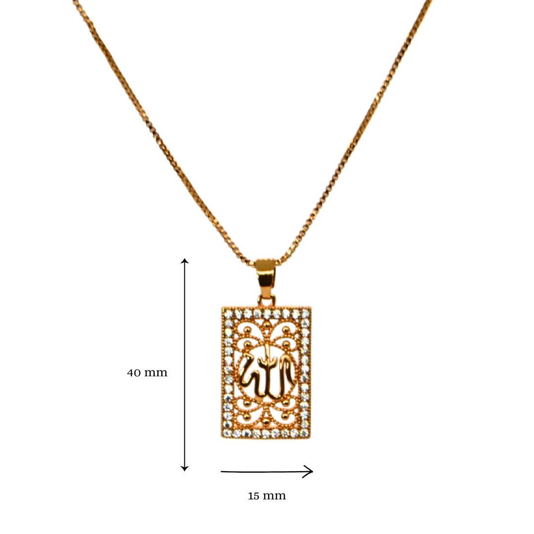 Traditional ALLAH Necklace with Zircons