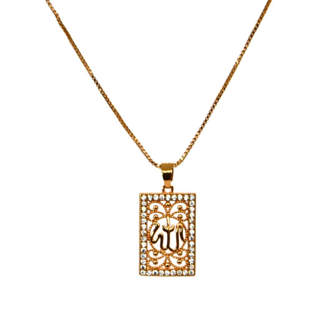 Traditional ALLAH Necklace with Zircons