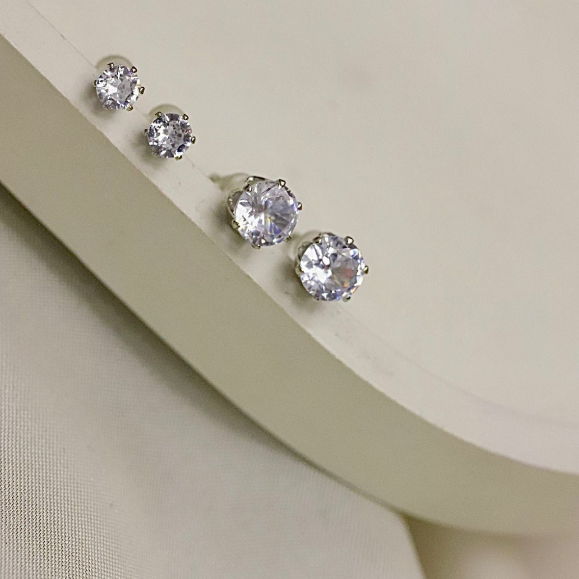 AAA Cubic Zirconia Round Stud Earrings