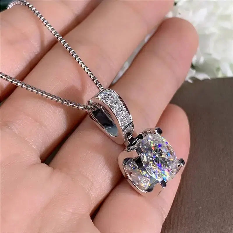925 Silver Plated 3A Crystal Necklace