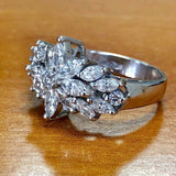 Flower Marquise Cut Ring