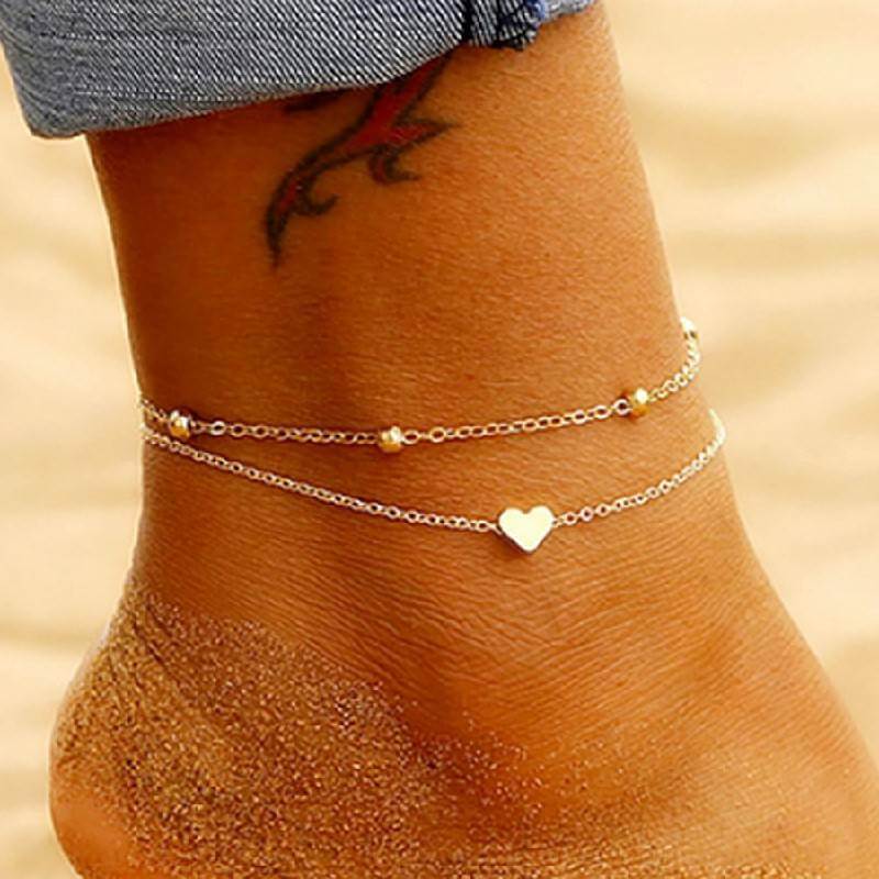 heart anklet for girls