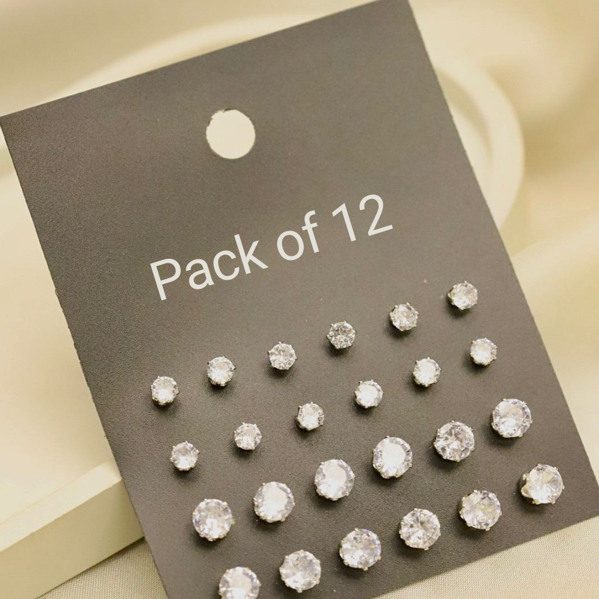 AAA Cubic Zirconia Round Stud Earrings