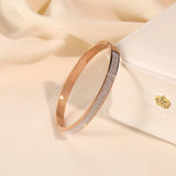 Stainless Steel Sparkling Zircon Bangles