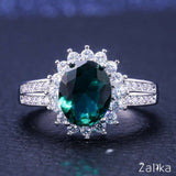 Green Zircon Engagement Ring